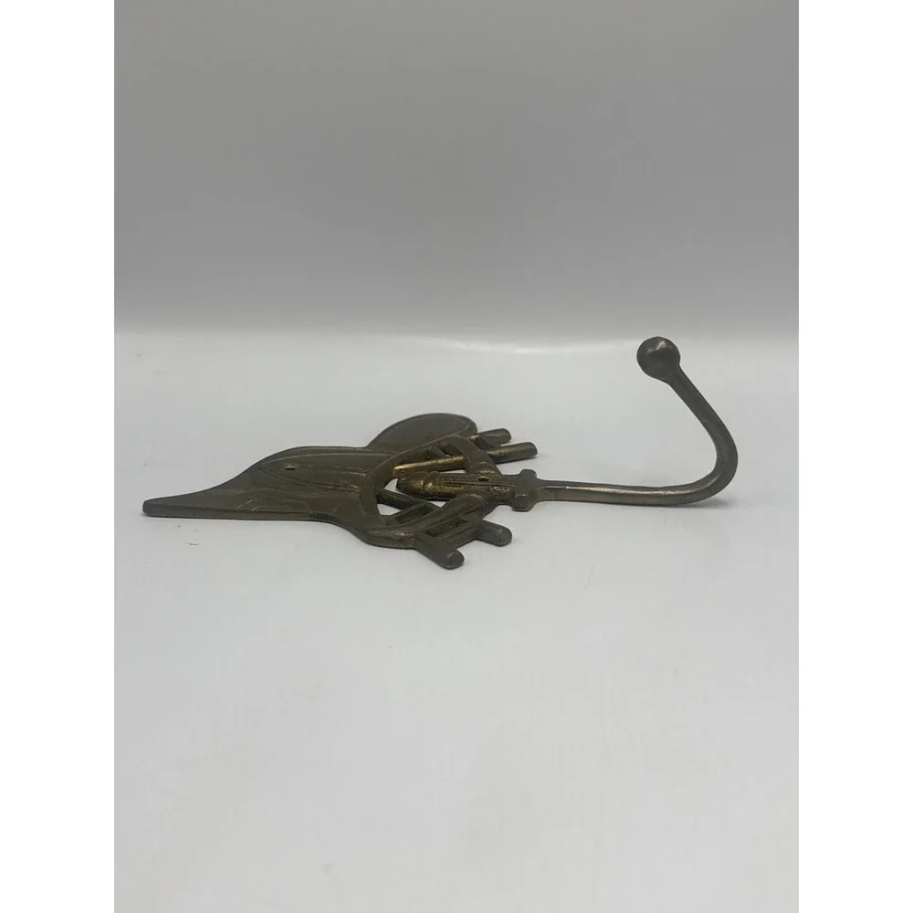 Vintage Solid Brass Firefighter Wall Hook Fire Helmet Hydrant Ladder Decor